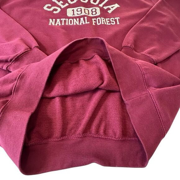 Sequoia National Forest Burgundy Crewneck Sweatshirt, Unisex XL - Picture 5 of 9